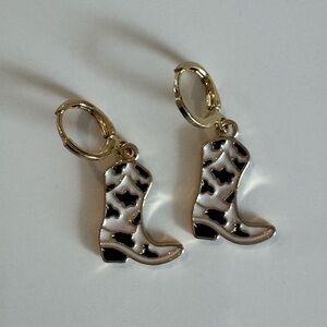 Cow Print Boot Earrings